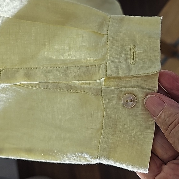 Eileen fisher light yellow oversized shirt. 100% organic linen. Size small P.‎ - Picture 3 of 11
